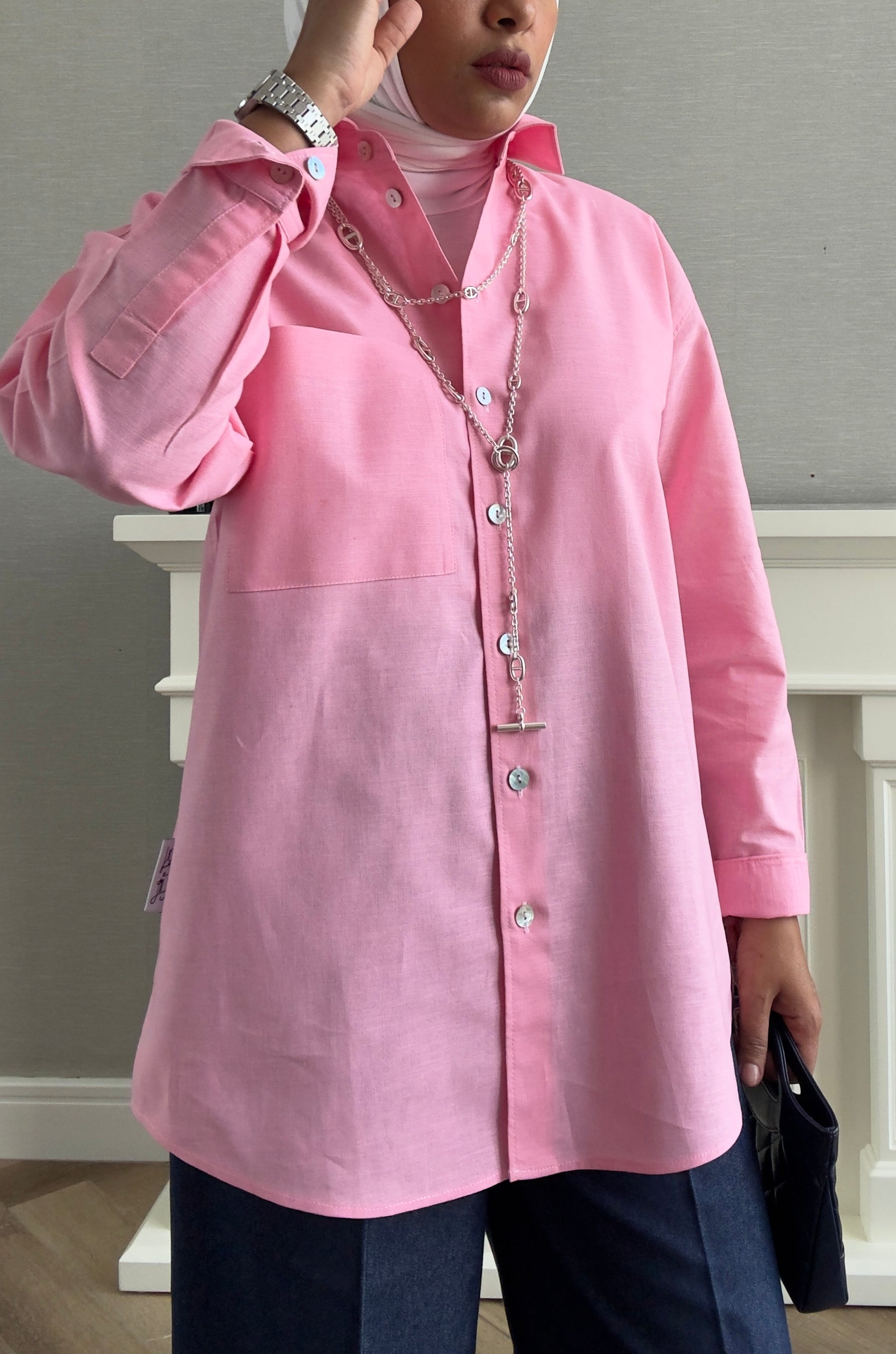 Linen Shirt - Pink