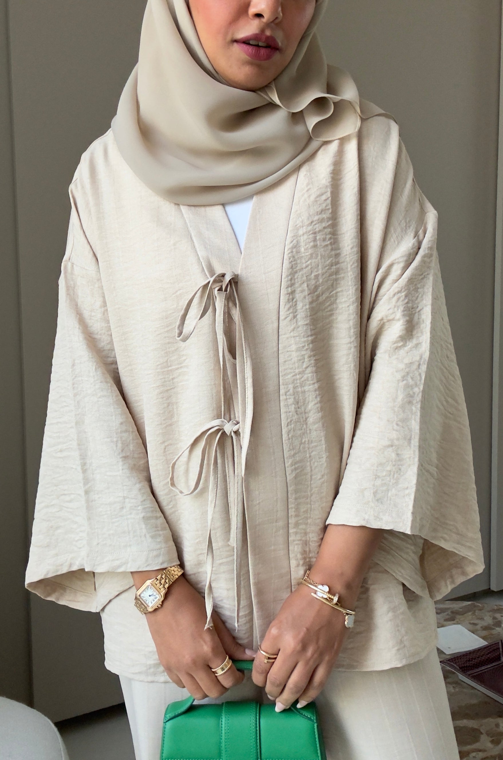 Bow Suit - Beige