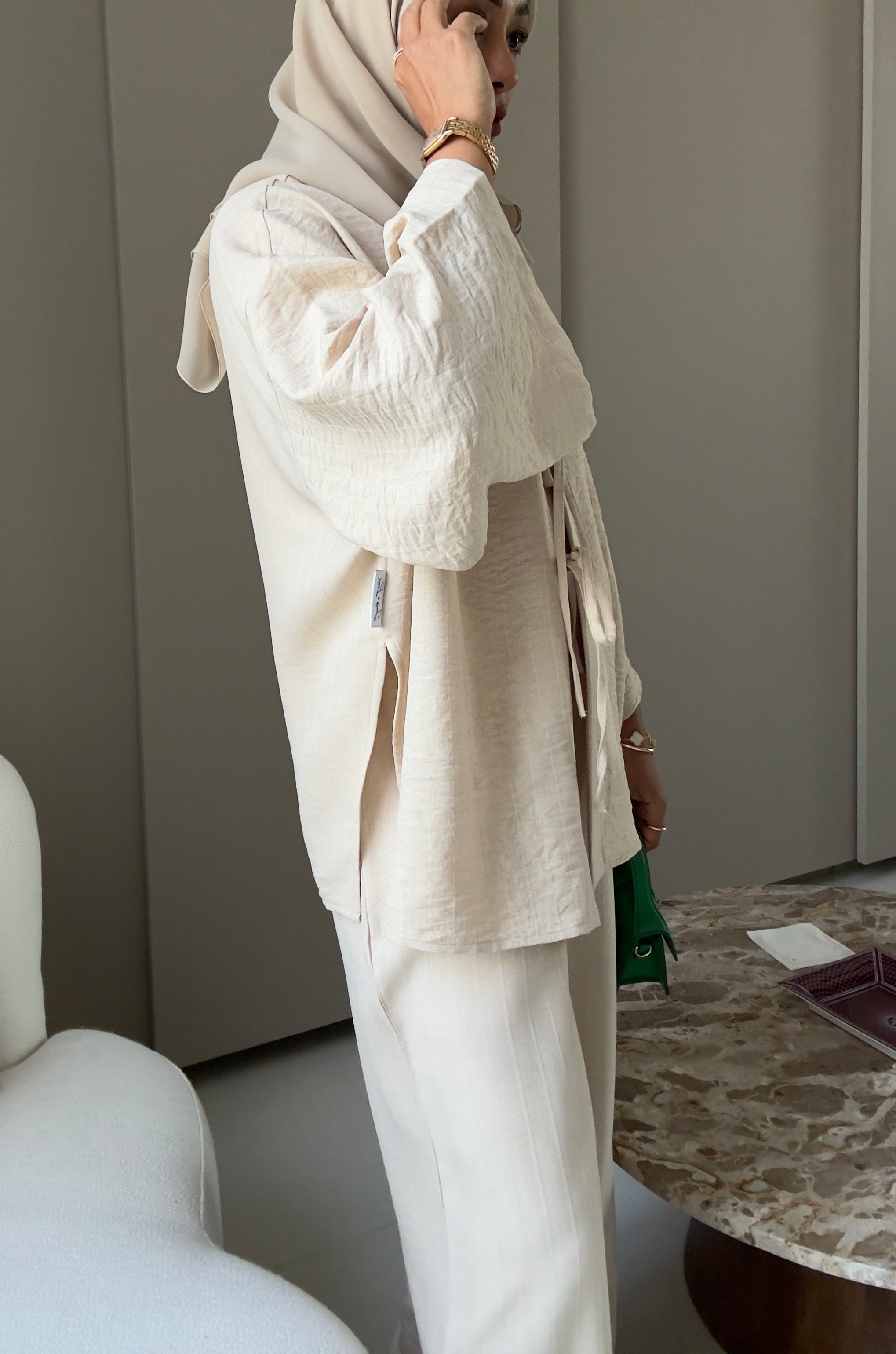 Bow Suit - Beige