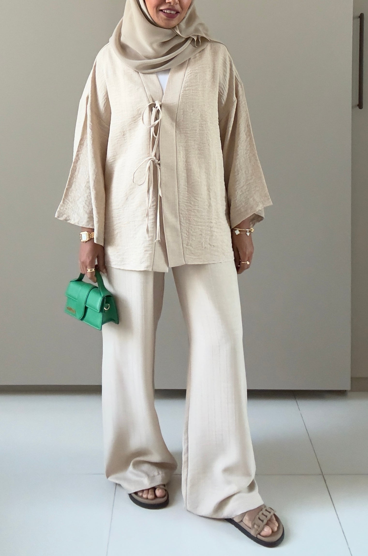Bow Suit - Beige