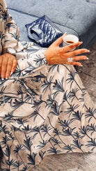 Ready - L110 Palm Beige Pleats Jalabiya