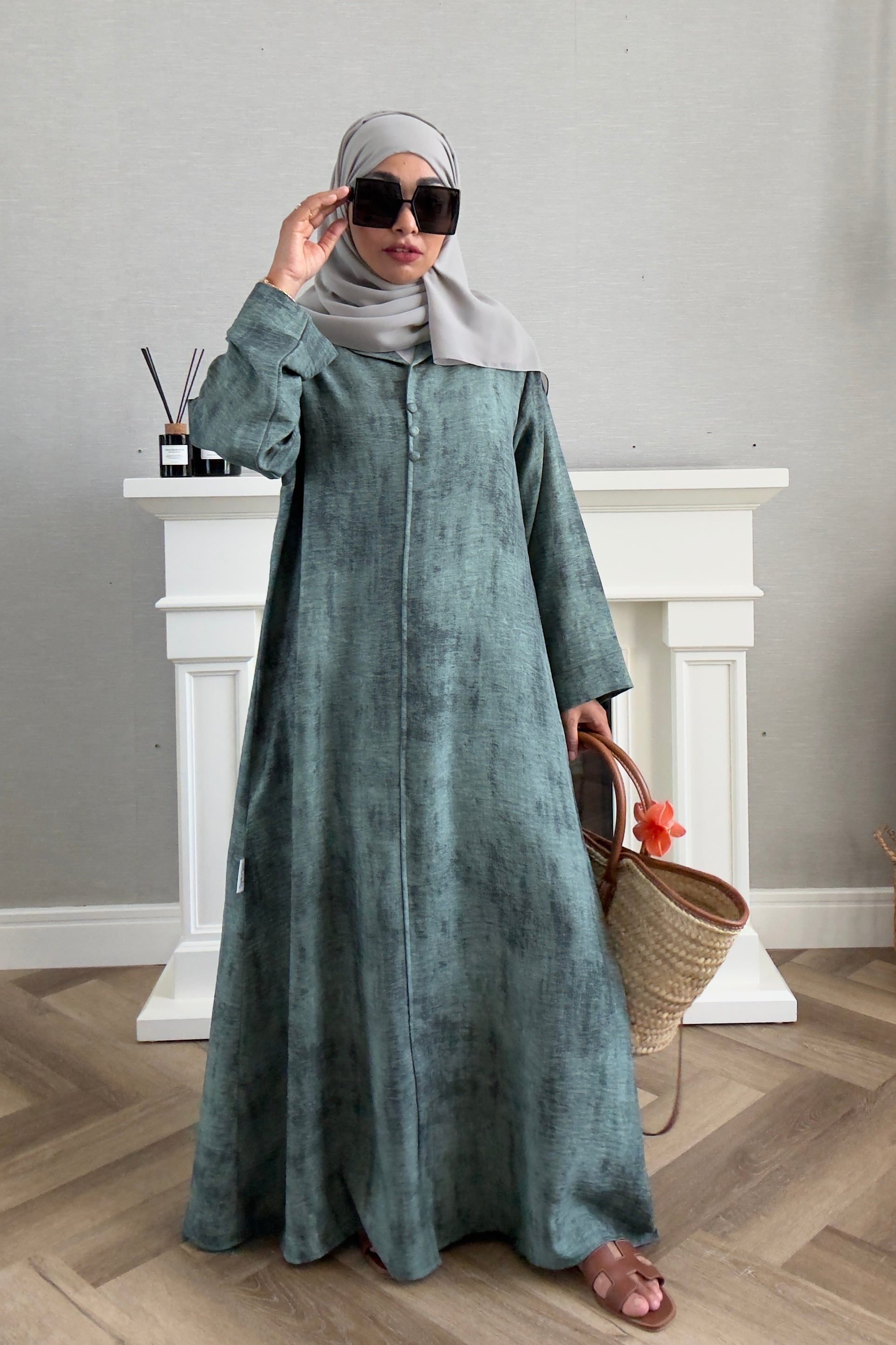 Laila Dress With Belt - Green