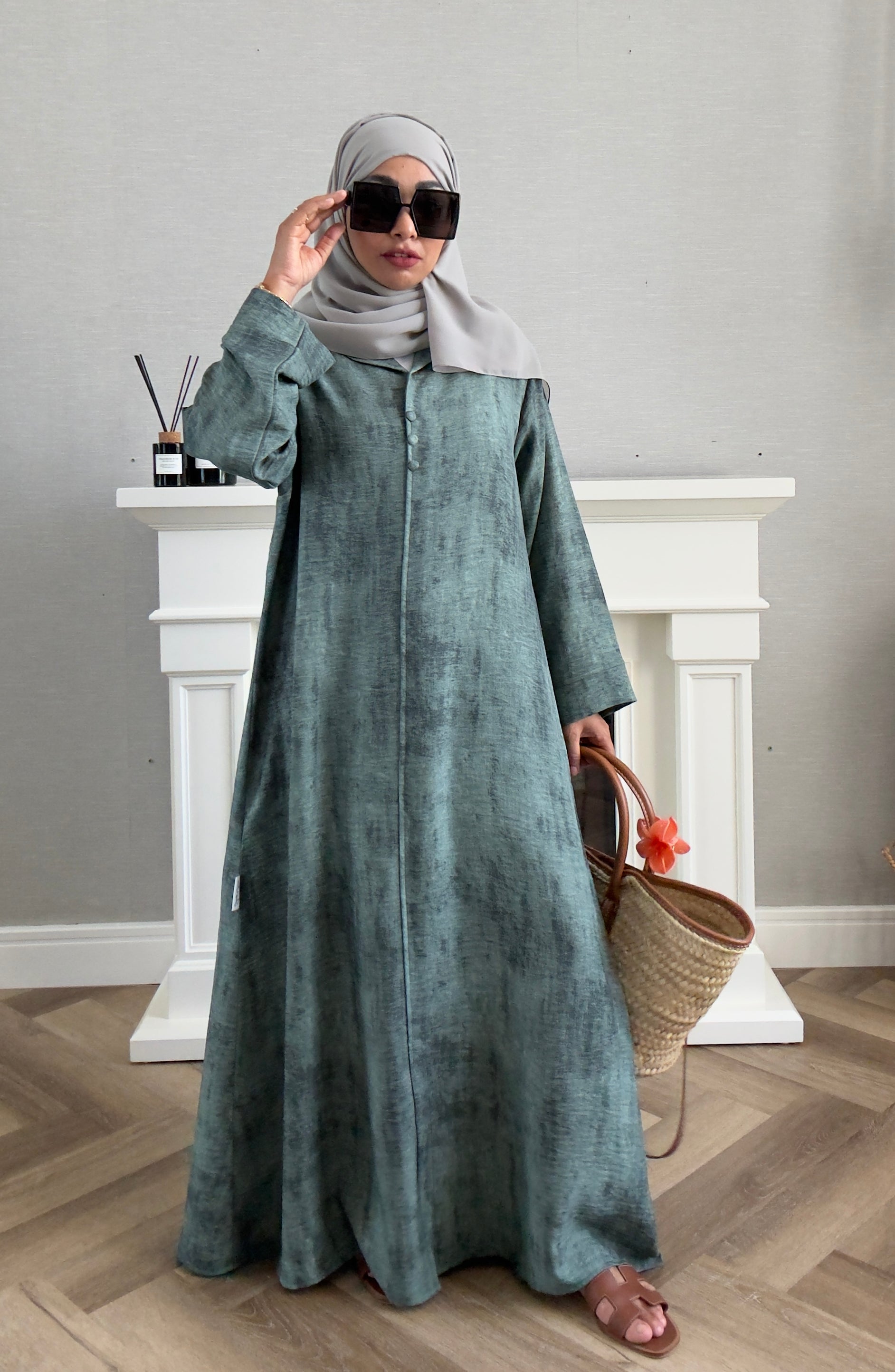 Laila Dress With Belt - Green
