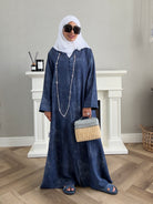 Laila Dress with Belt - Navy Blue