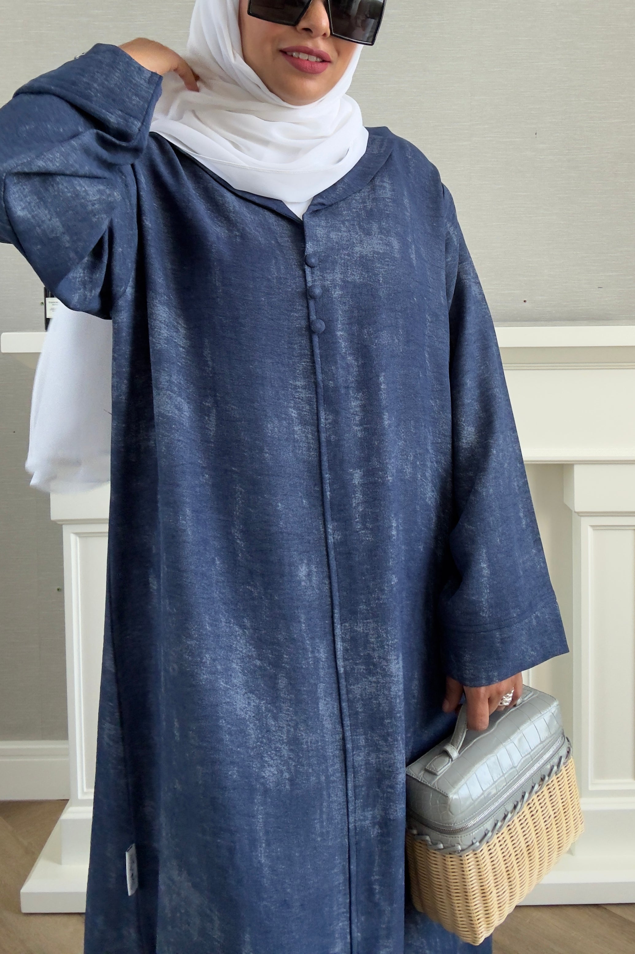 Laila Dress with Belt - Navy Blue