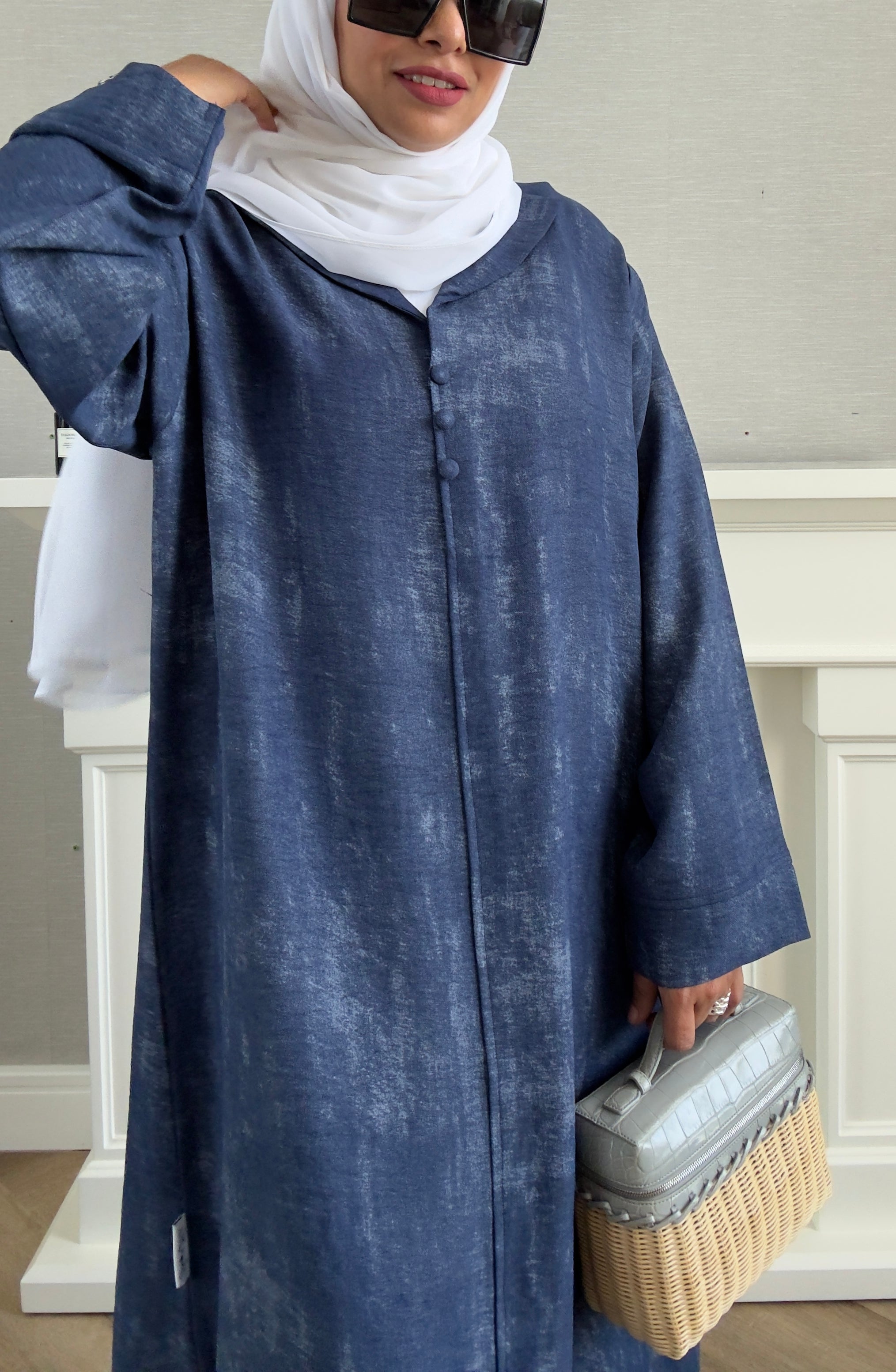 Laila Dress with Belt - Navy Blue