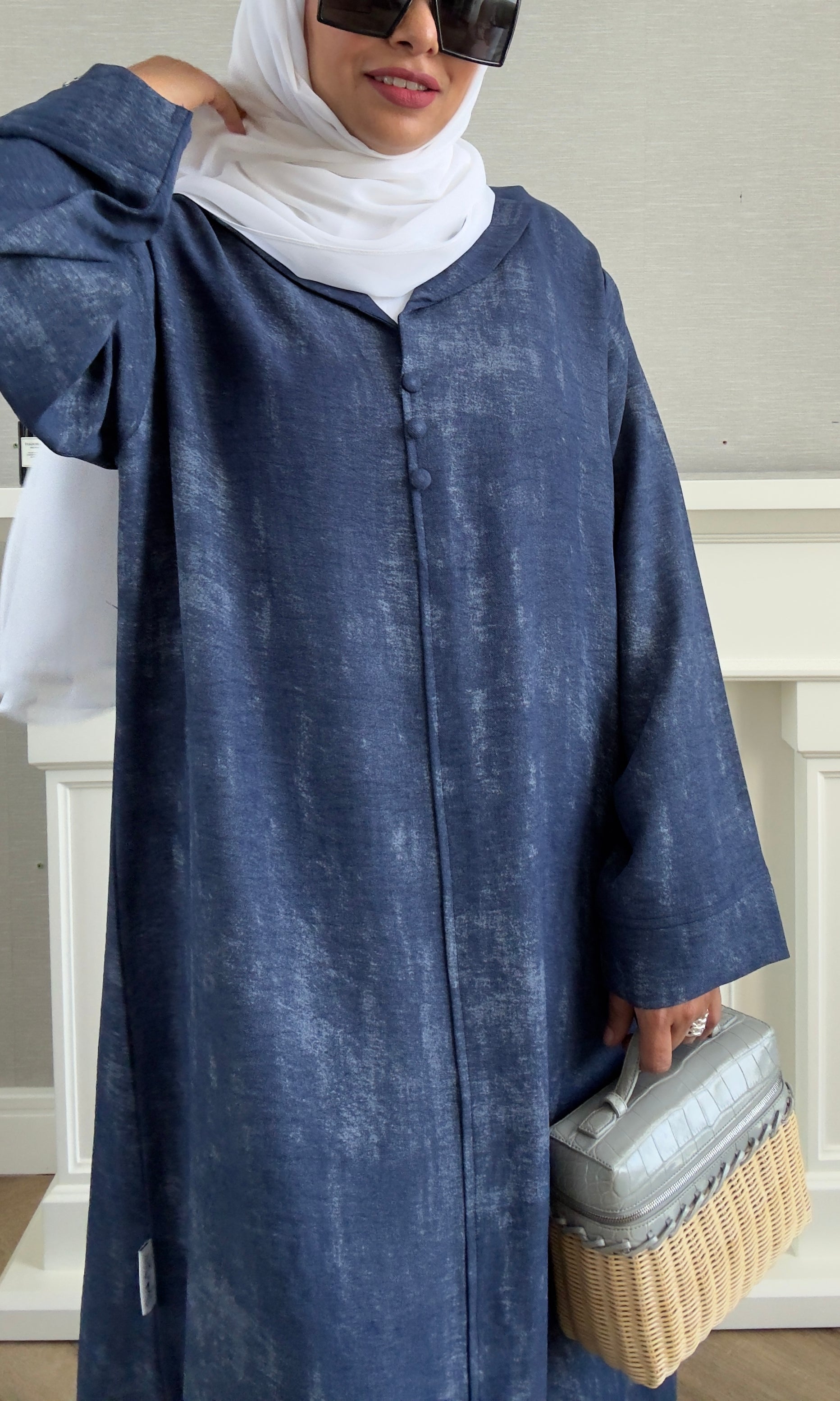 Laila Dress with Belt - Navy Blue