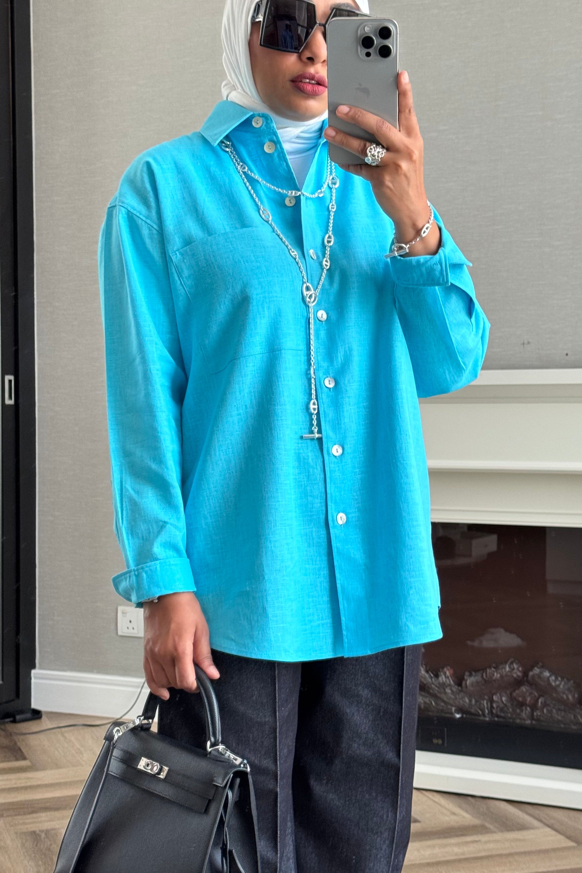 Linen Shirt - Sky Blue