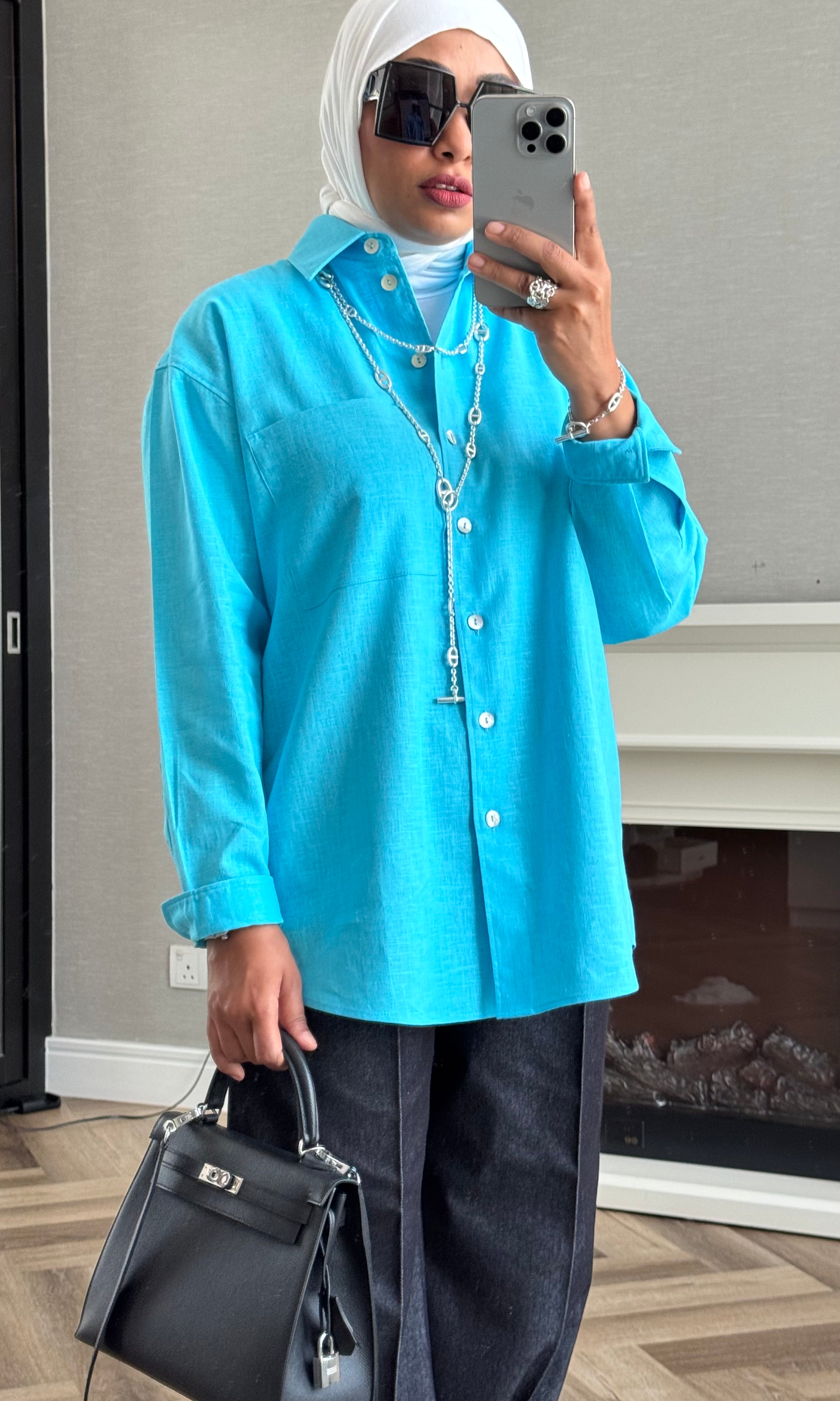 Linen Shirt - Sky Blue