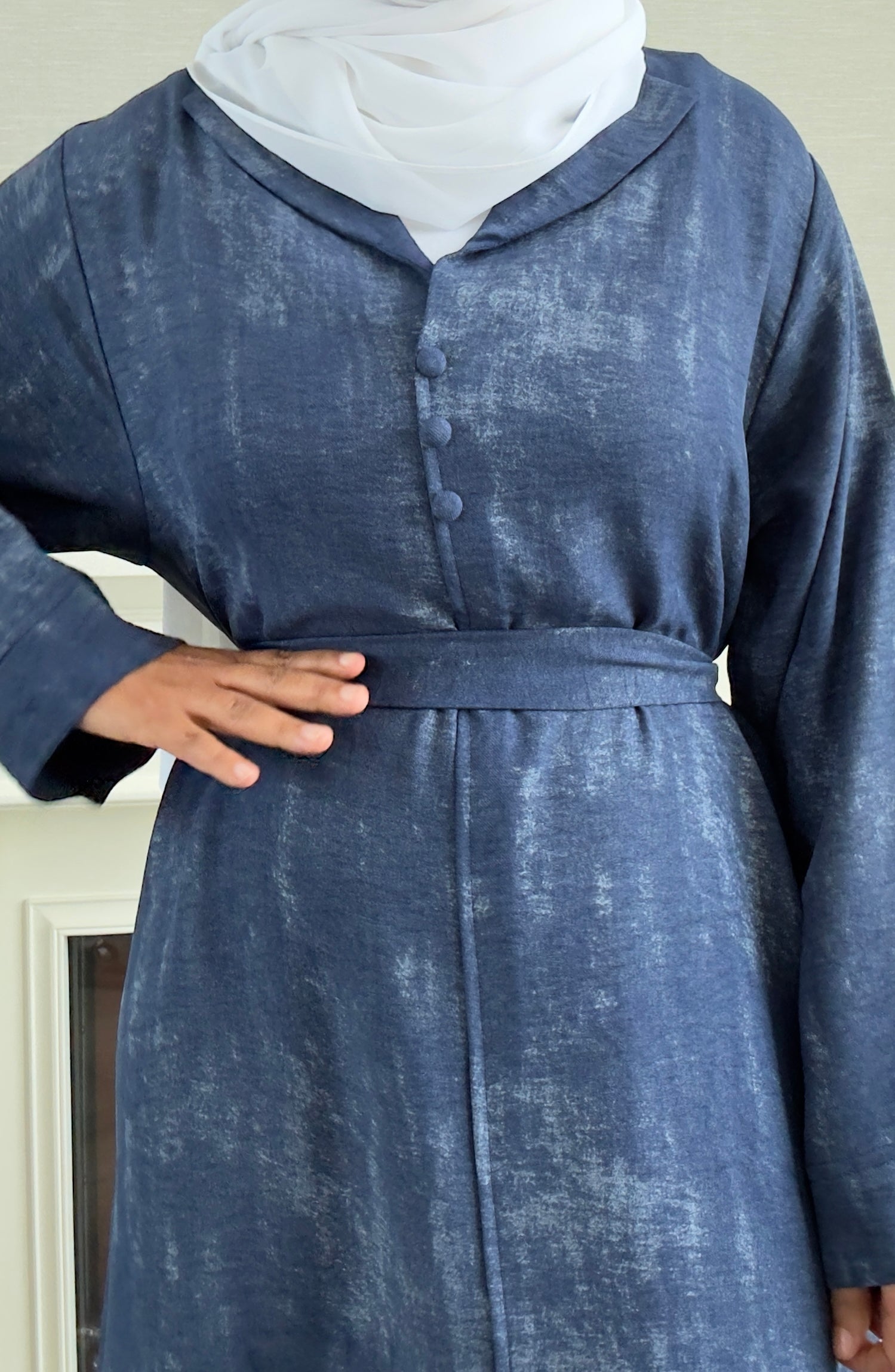 Laila Dress with Belt - Navy Blue