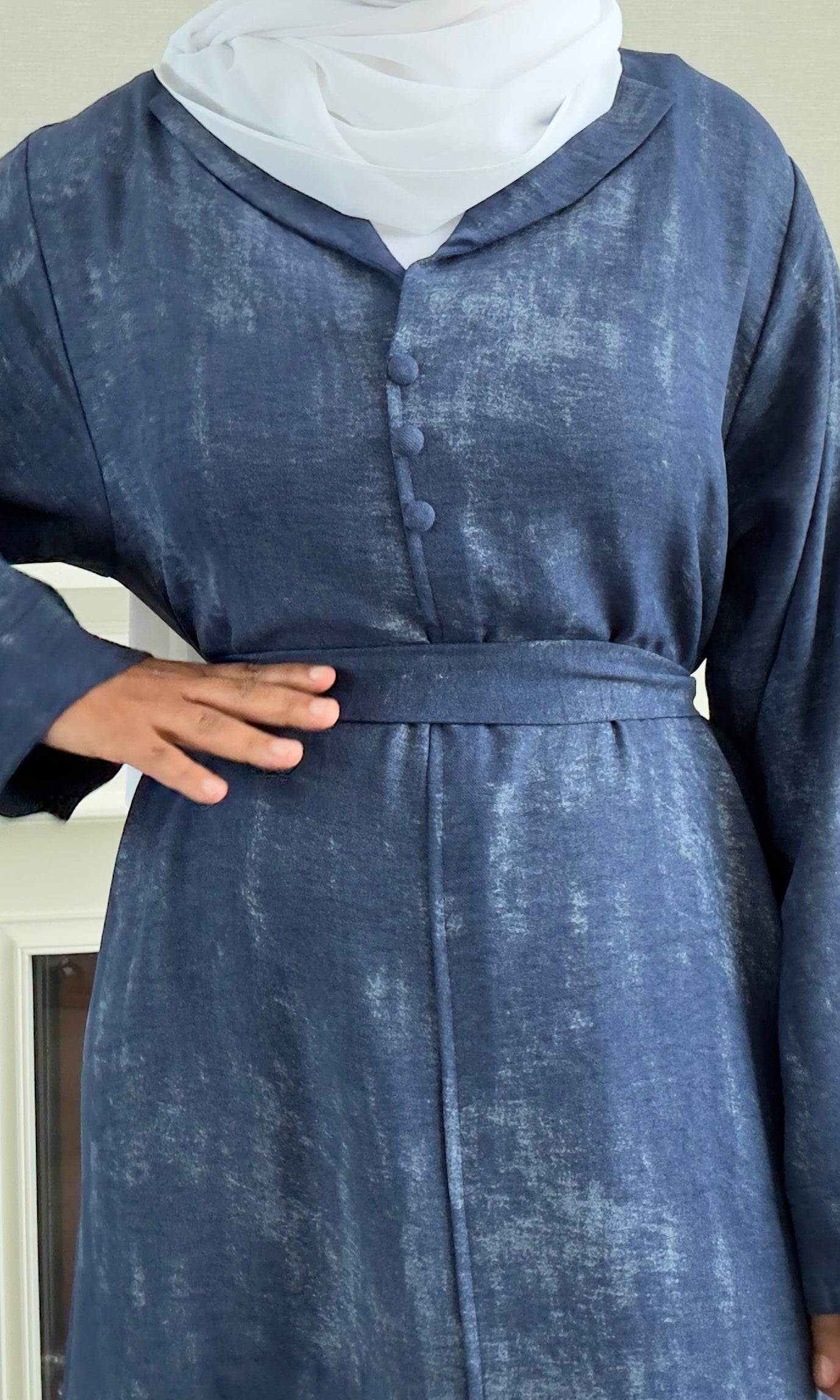 Laila Dress with Belt - Navy Blue