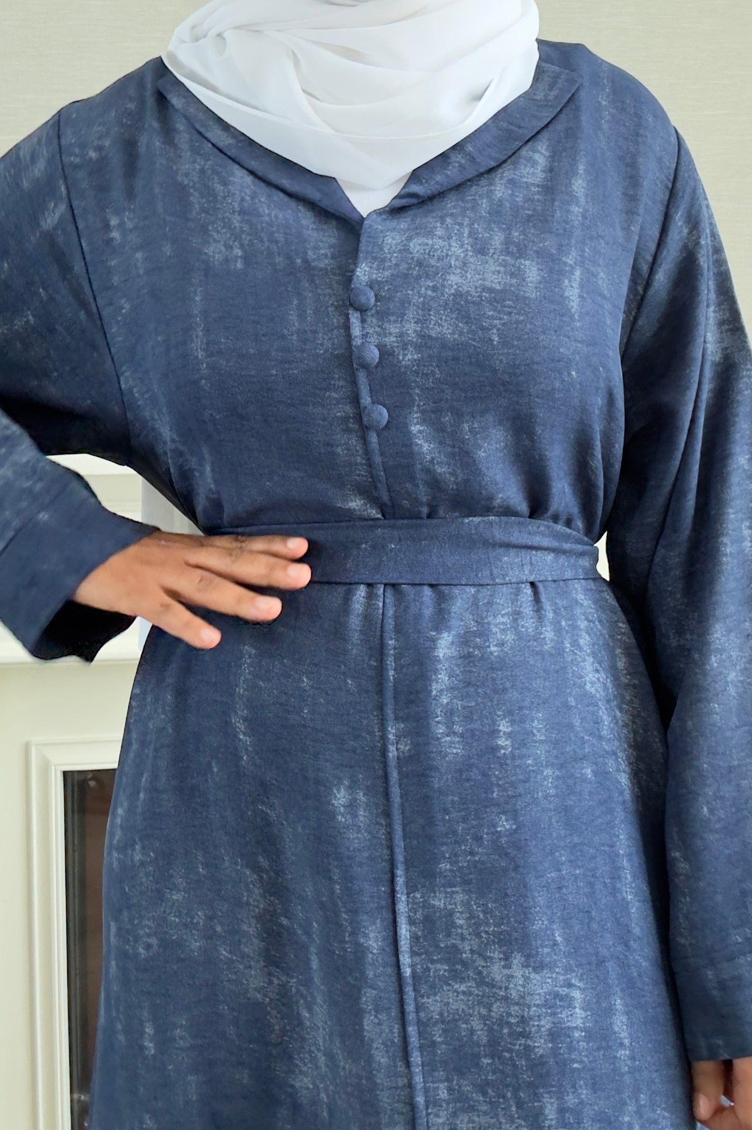 Laila Dress with Belt - Navy Blue