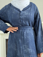 Laila Dress with Belt - Navy Blue