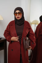 Luxury Maxi Coat - Maroon