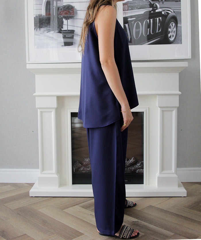 Sleeveless Under Abaya Set - Navy Blue