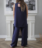 Sleeveless Under Abaya Set - Navy Blue