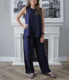 Sleeveless Under Abaya Set - Navy Blue