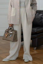 Wide Legs Pleats Pants - Beige