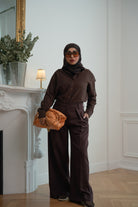 Double pleats trousers - Dark Brown
