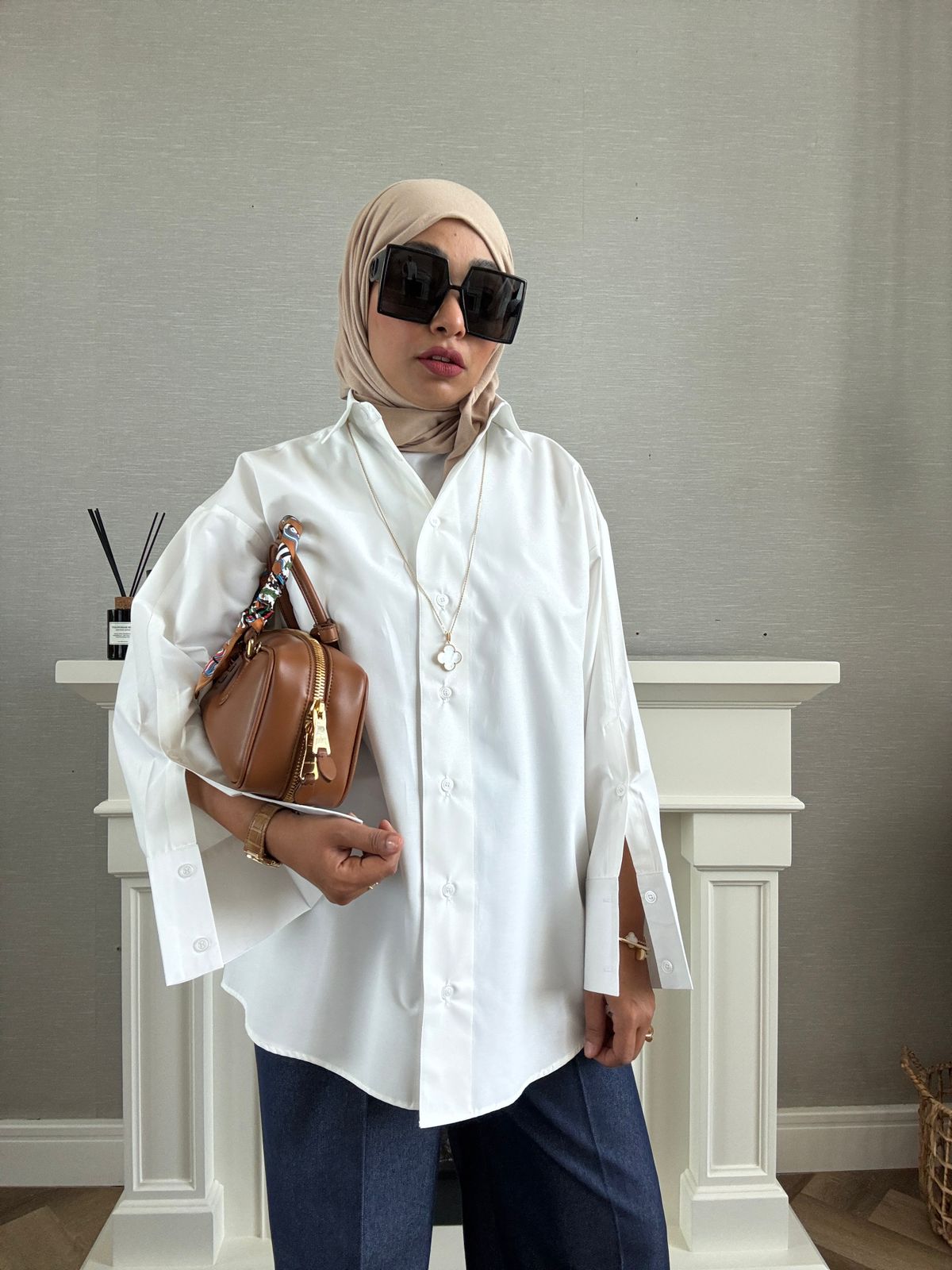 Oversized Poplin Shirt - White