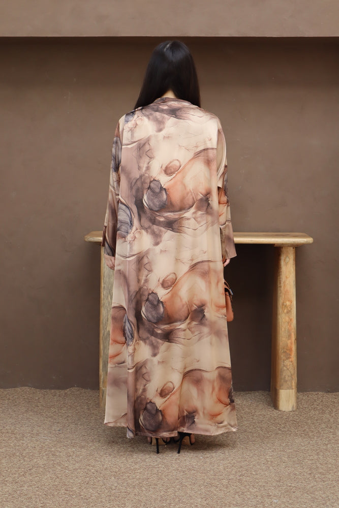 Hessa Abaya With Scarf - Brown
