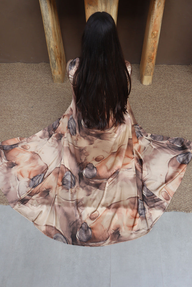 Hessa Abaya With Scarf - Brown