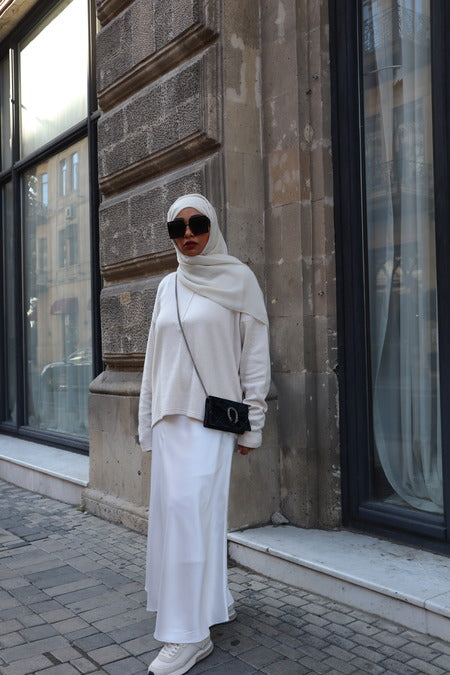Silk Maxi Skirt - Off White