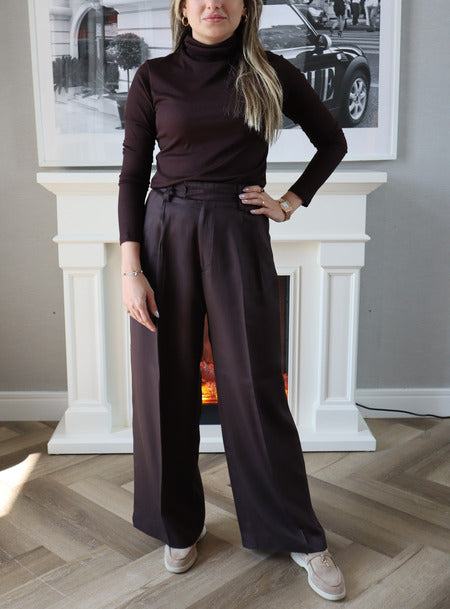 Long Sleeves Basic Top - Brown