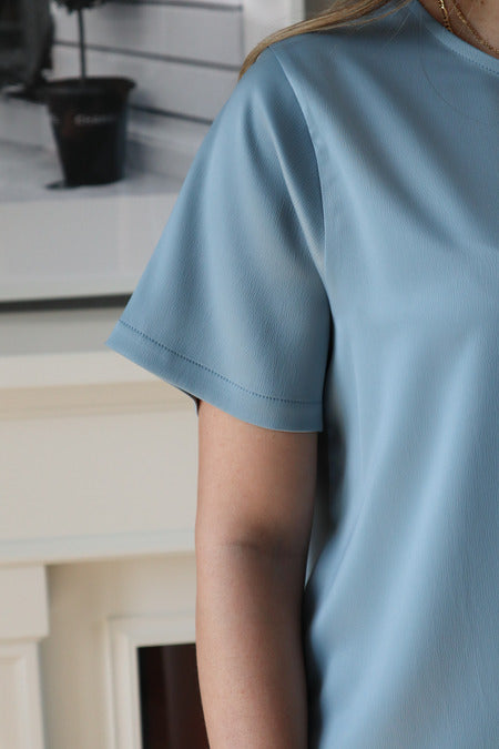 Basic Silk Top - Sky Blue