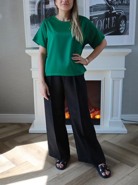 Basic Silk Top - Royal Green