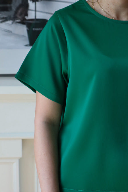 Basic Silk Top - Royal Green