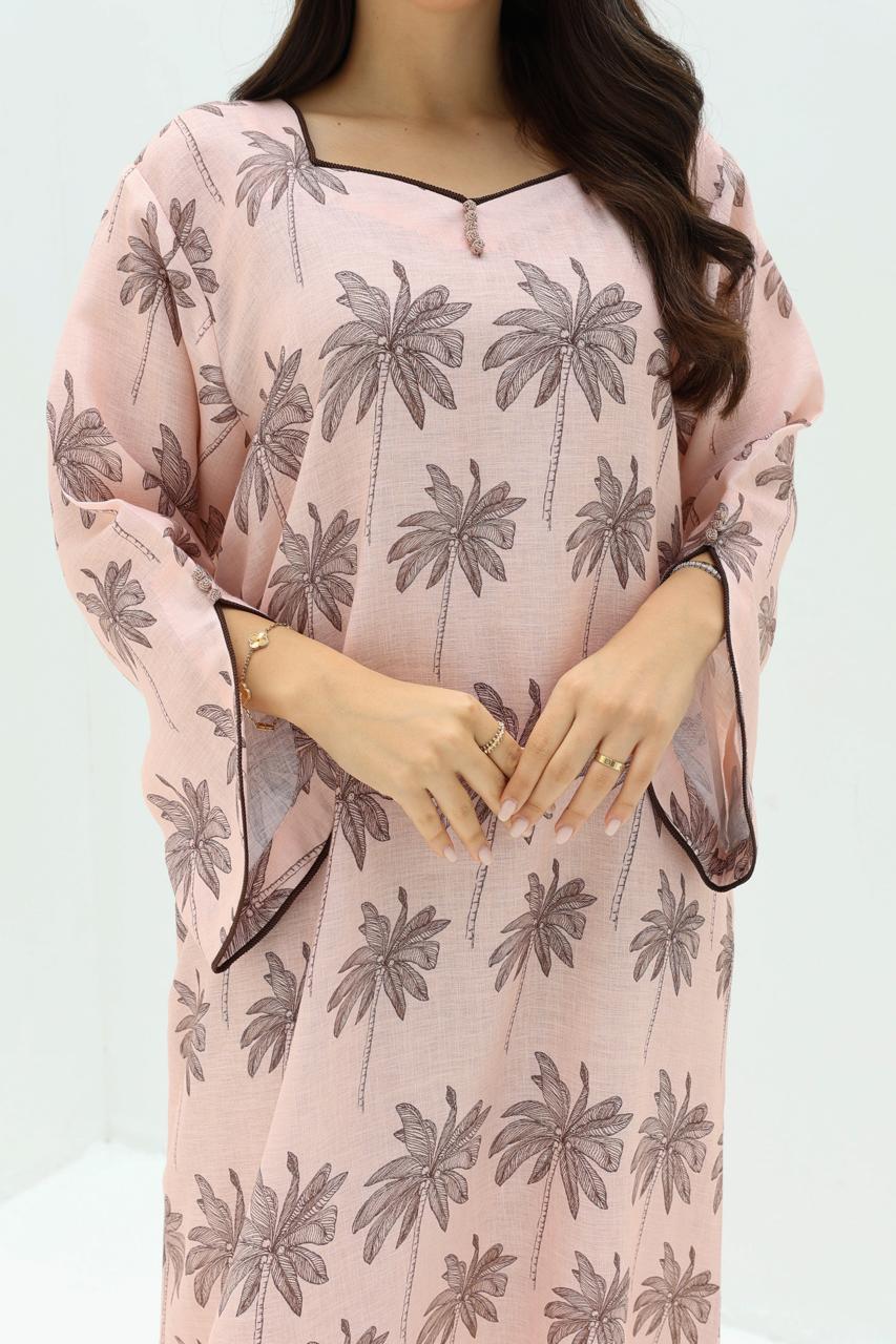 Ready - L82 Pink Brown Palm Jalabiya