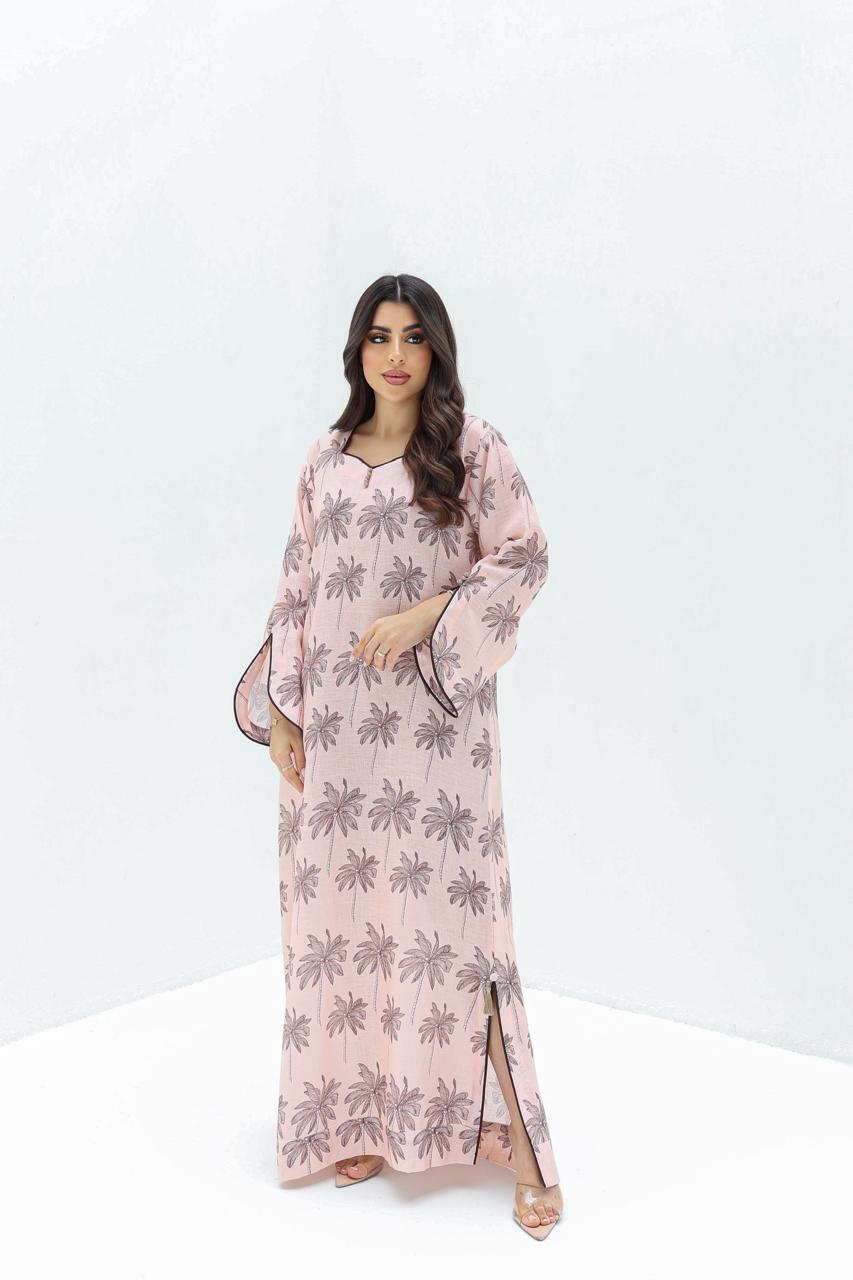 Ready - L82 Pink Brown Palm Jalabiya
