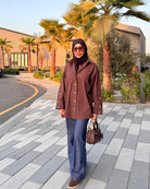 Oversized Poplin Shirt - Brown