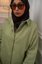 Sage Green Denim Shirt Jacket