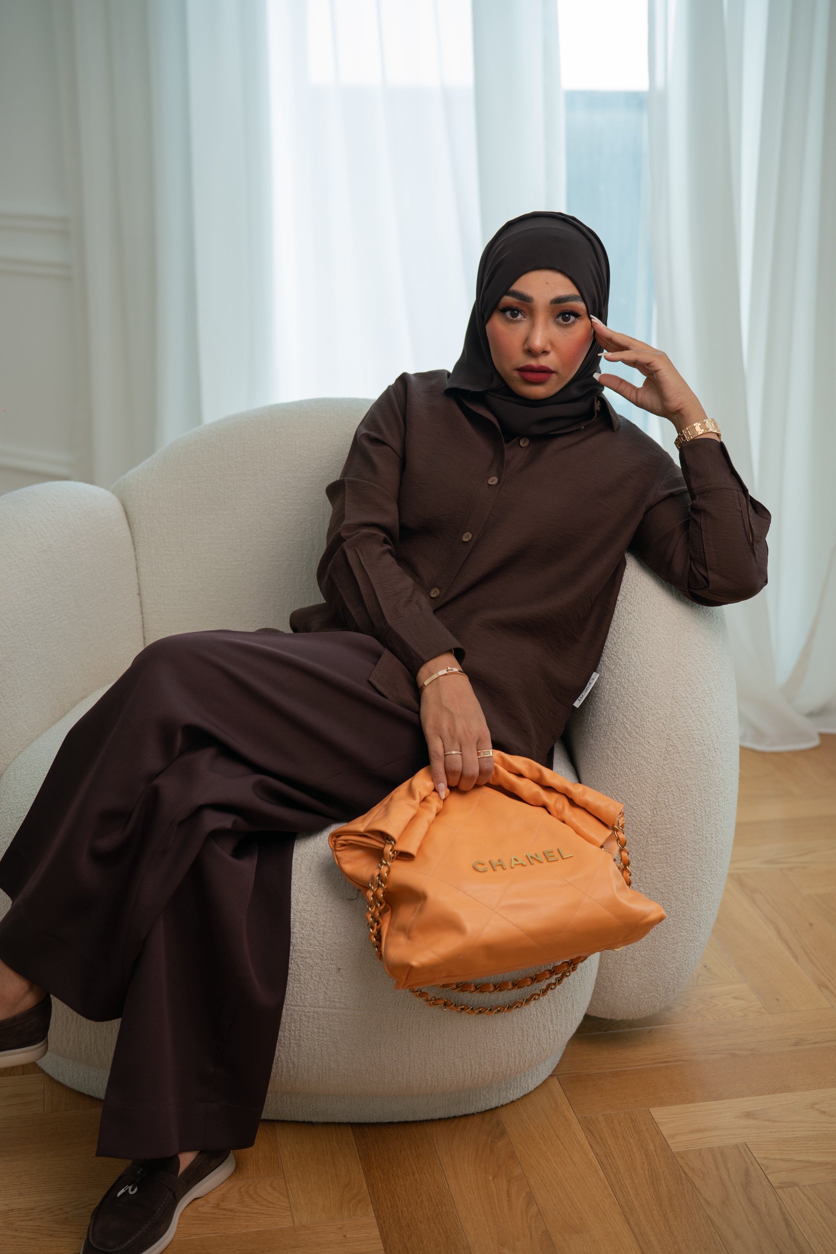 Chocolate Brown Crispo Straight Shirt