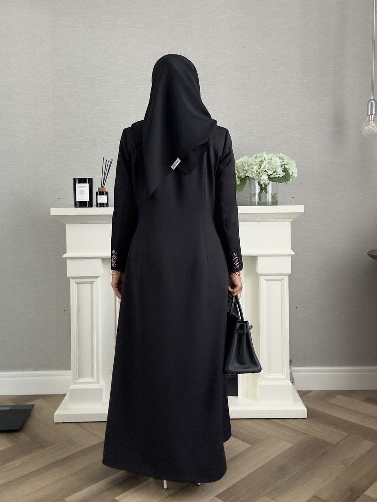 Blazer #3 Abaya - Black with Stripes