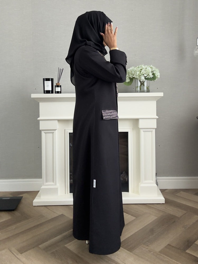 Blazer #3 Abaya - Black with Stripes