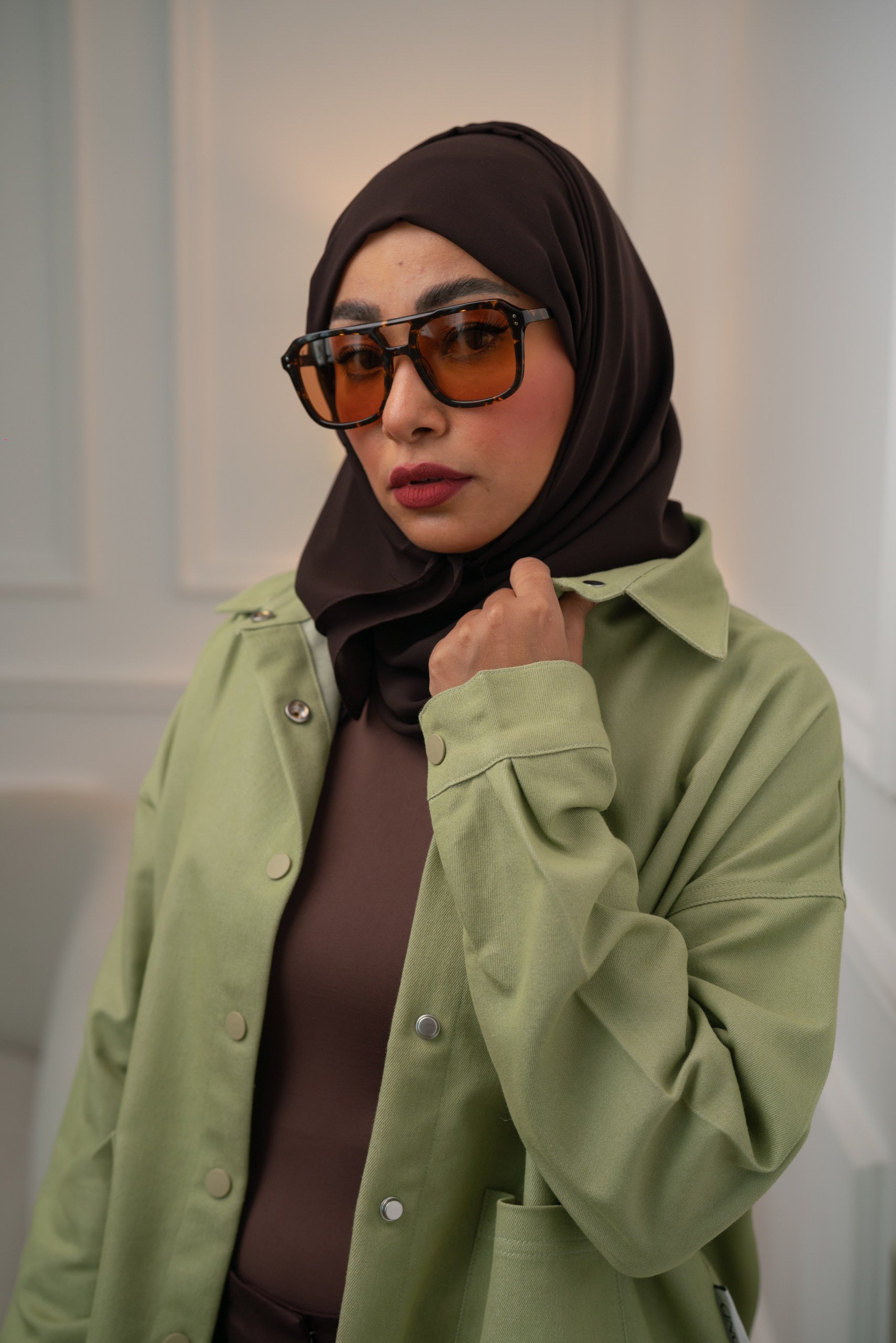 Sage Green Denim Shirt Jacket