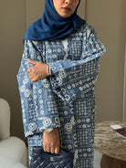 Customized Embroidered Denim Abaya – Blue