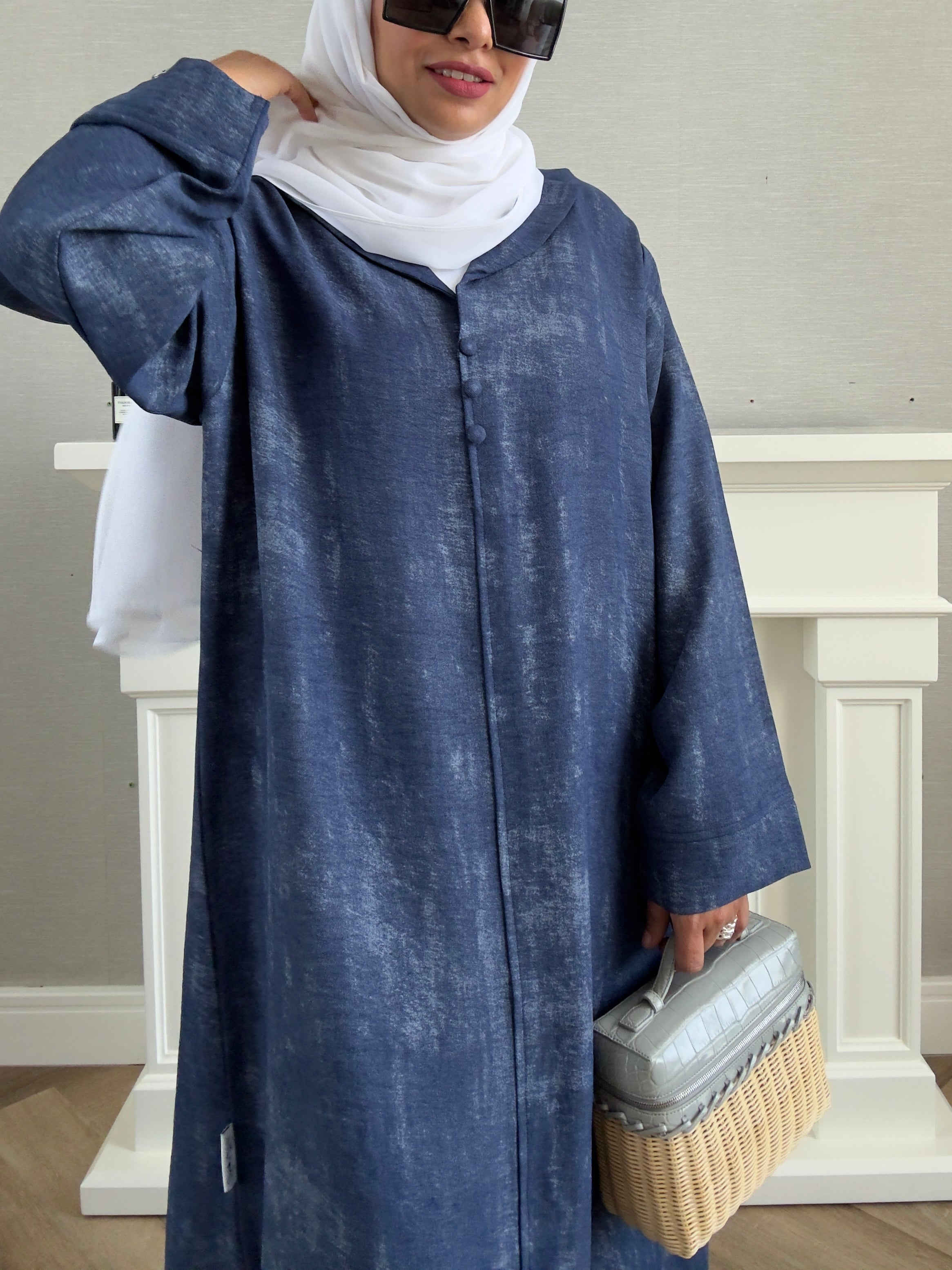 Laila Dress with Belt - Navy Blue