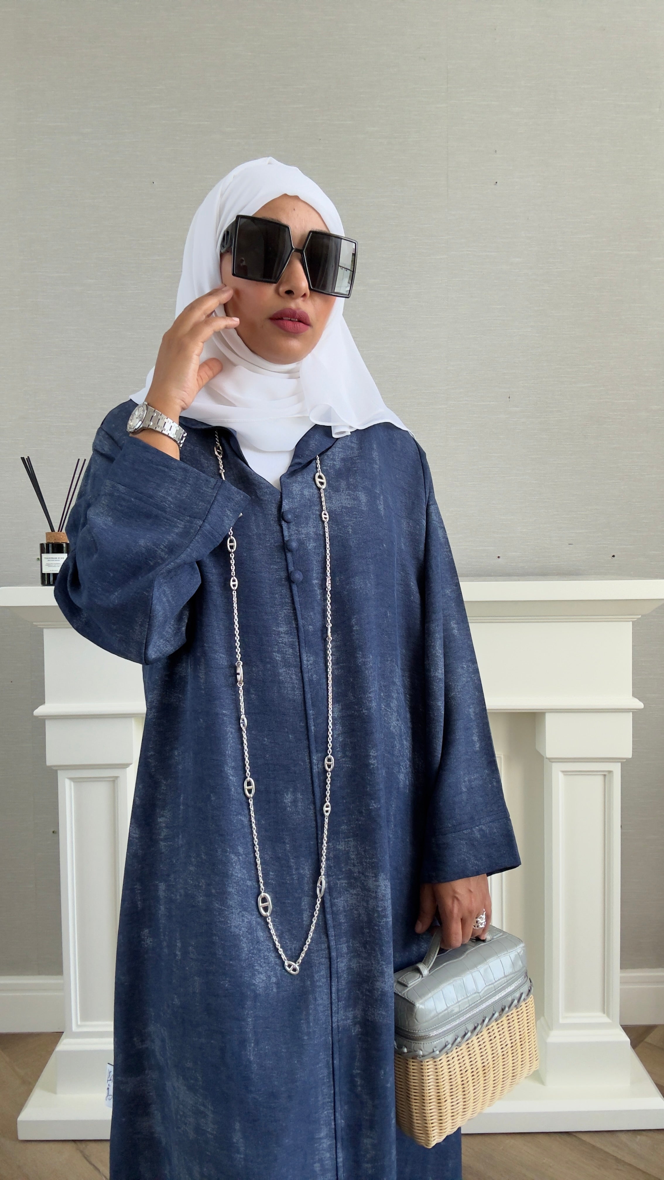 Laila Dress with Belt - Navy Blue