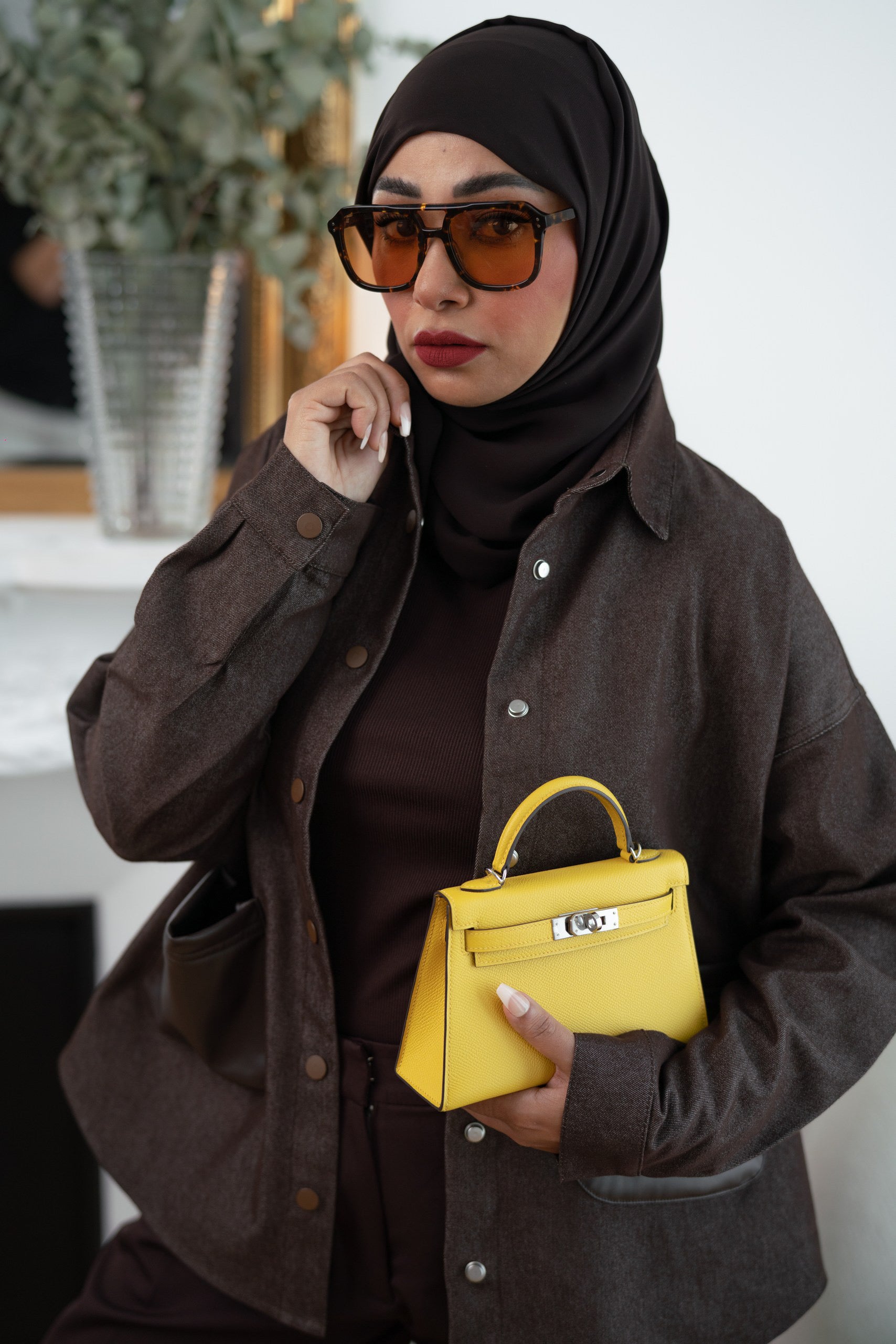 Choco Brown Denim Shirt Jacket