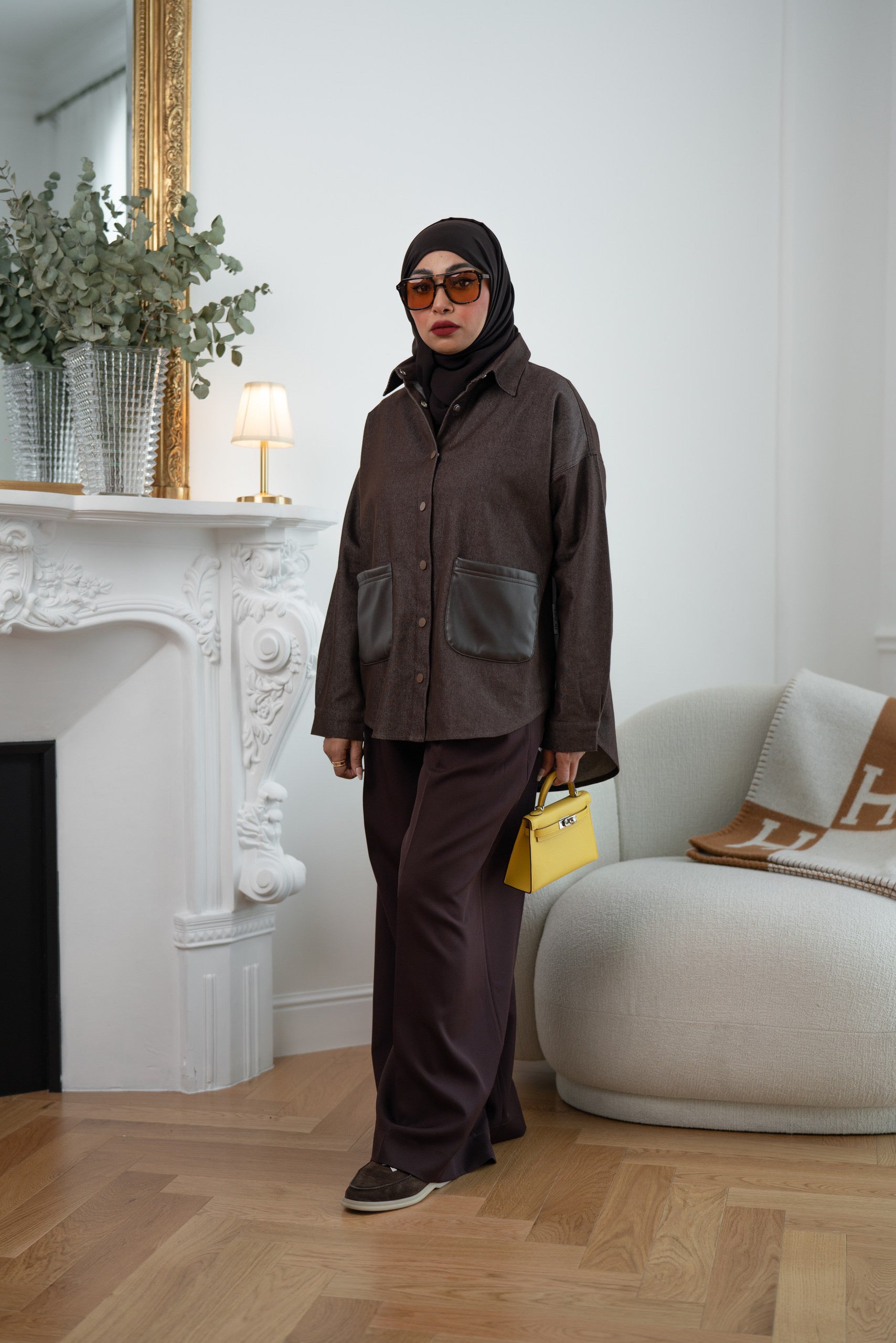 Choco Brown Denim Shirt Jacket