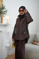 Choco Brown Denim Shirt Jacket