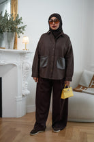 Choco Brown Denim Shirt Jacket