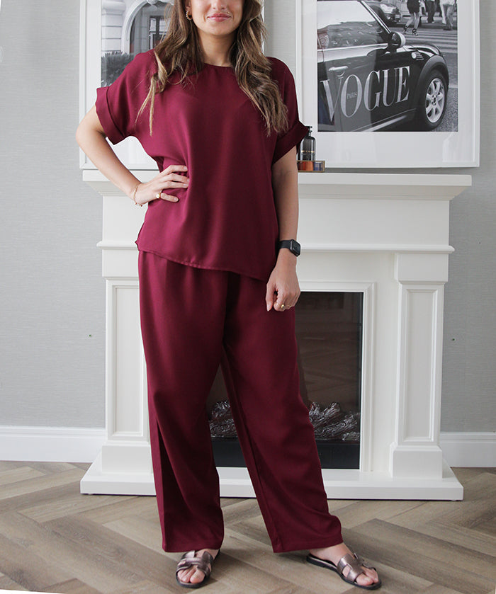 Half Sleeves Under Abaya Set - Maroon